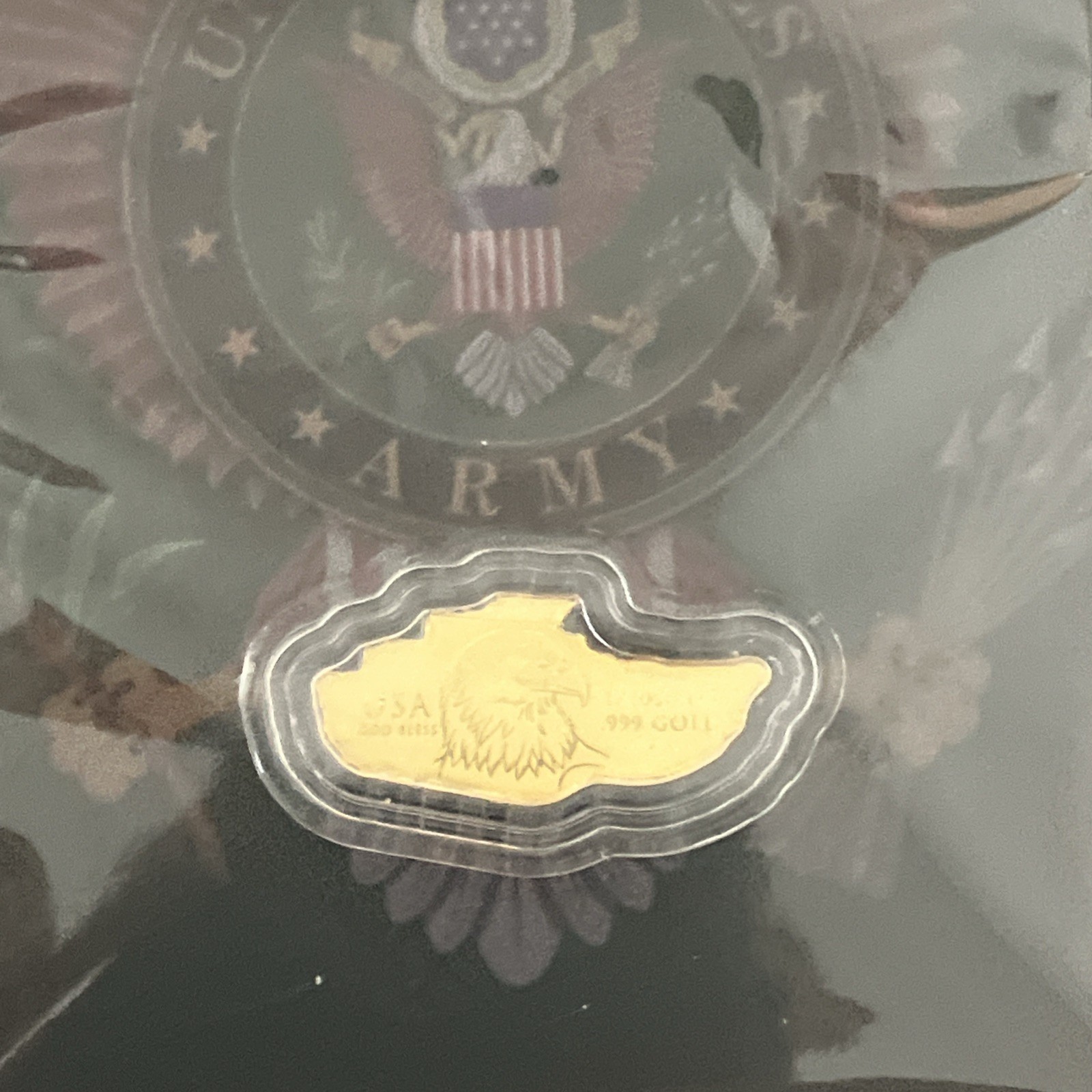 U.S. Army Tank Shaped 1/1000 oz Gold Coin in Card (9,999 Mintage)