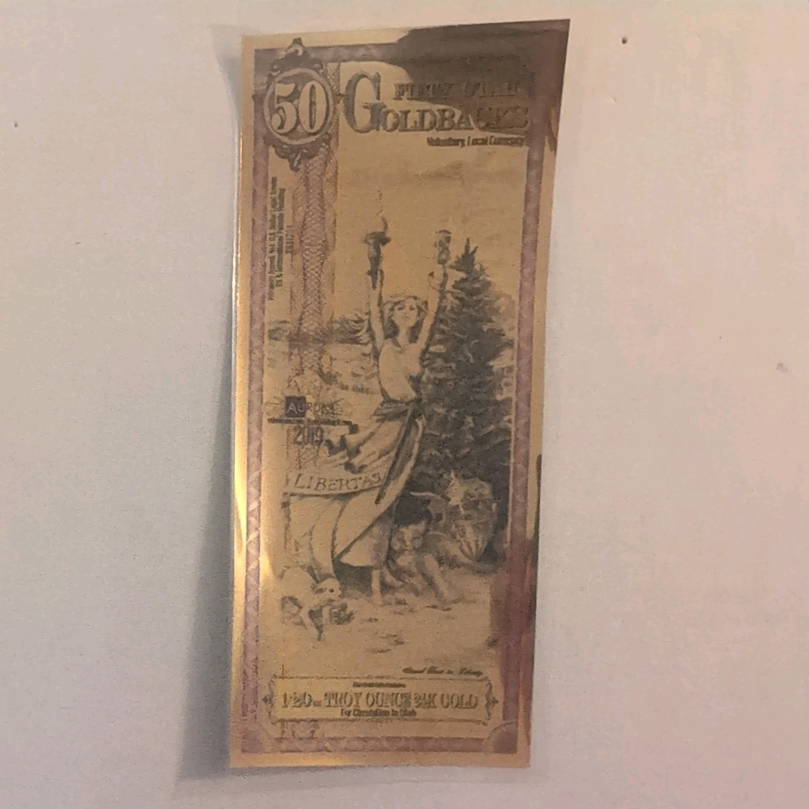 2019 Utah Goldback Set of 1–50 Gold Notes .999 first year of issue by Aurum
