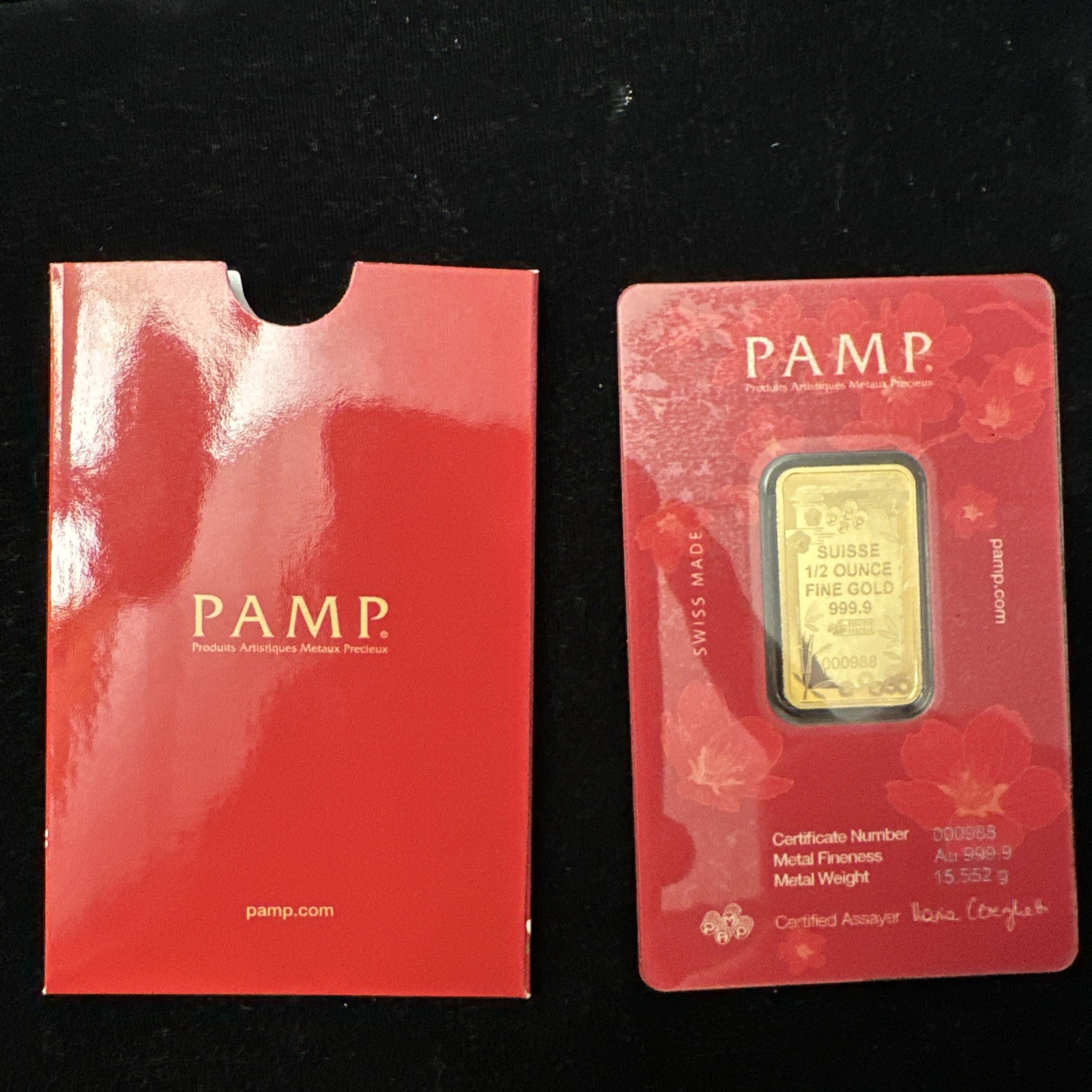 1/2 oz Gold Bar PAMP Good Luck Maneki Neko (New In Assay)