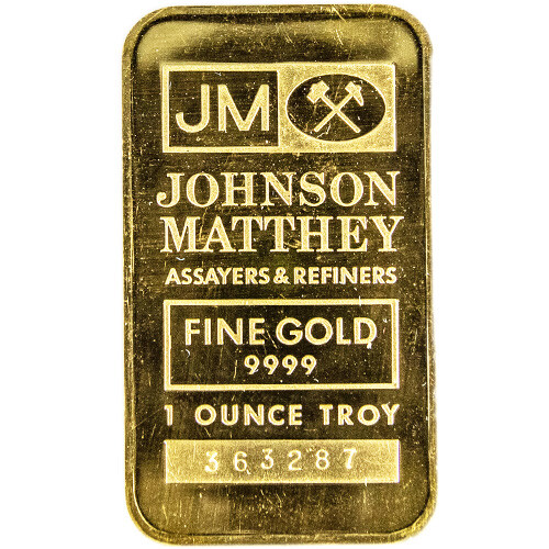 1 oz Johnson Matthey Gold Bar (Varied Design, Varied Condition)