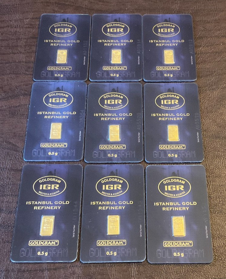 1/2 gram 0.9999 Fine “GoldGram” Bar IGR – 0.5 GRAM Sealed in Assay Card