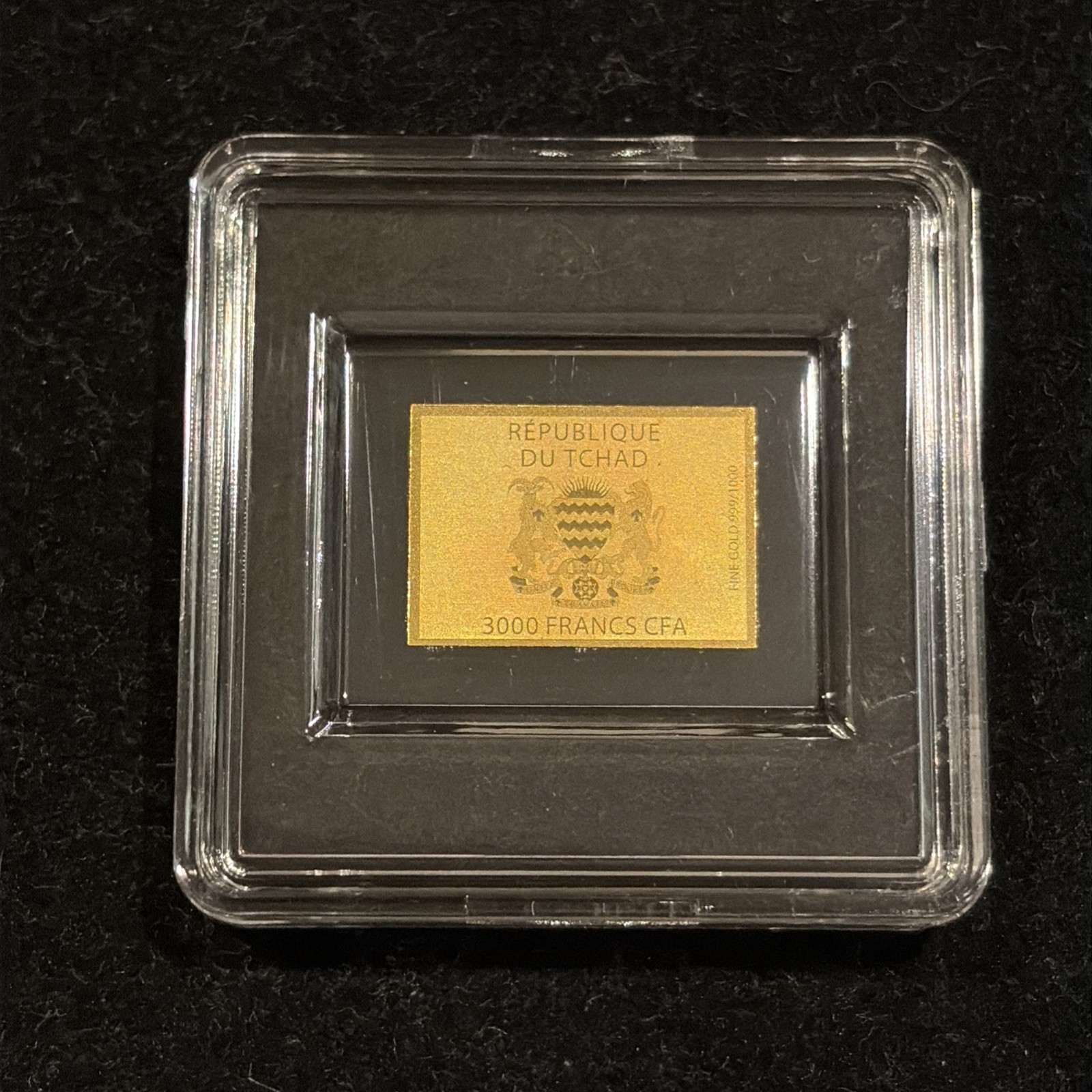 1/1000oz CONGRATULATIONS Gold Bar from Republic of Chad – .999 Fine Gold