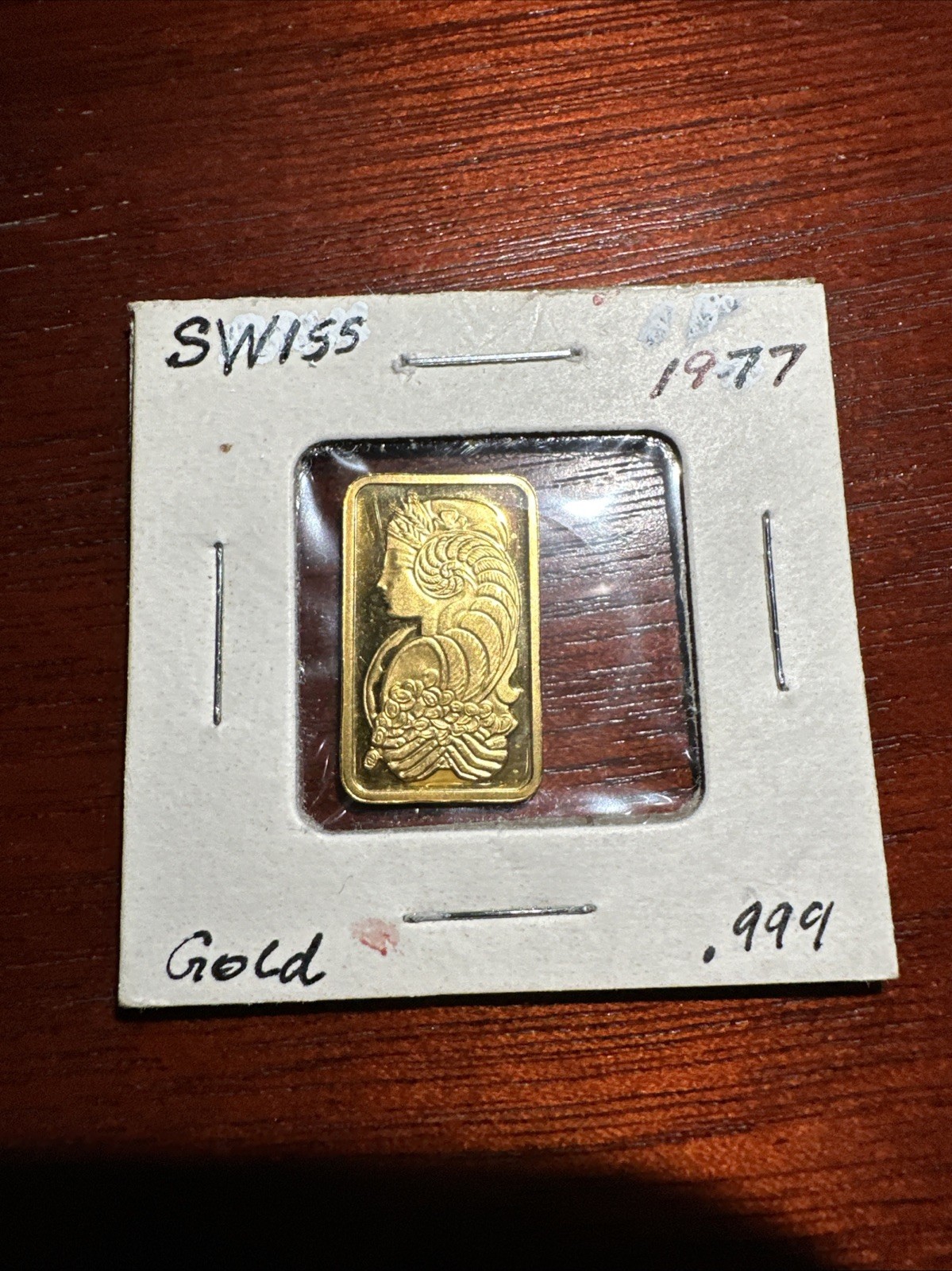 5 gram Gold Bar – Vintage Pamp Suisse FORTUNA – .9999 Fine 1980’s Rare