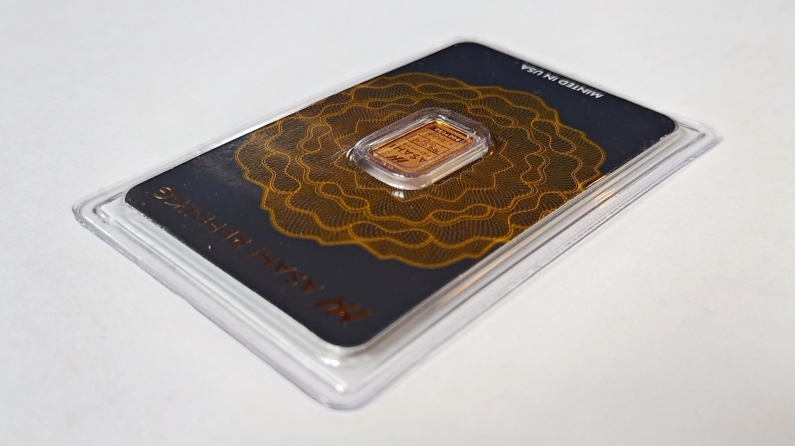 1 Gram Asahi 9999 Fine Gold Bar Sealed in Full Size Assay Card LBMA Certified