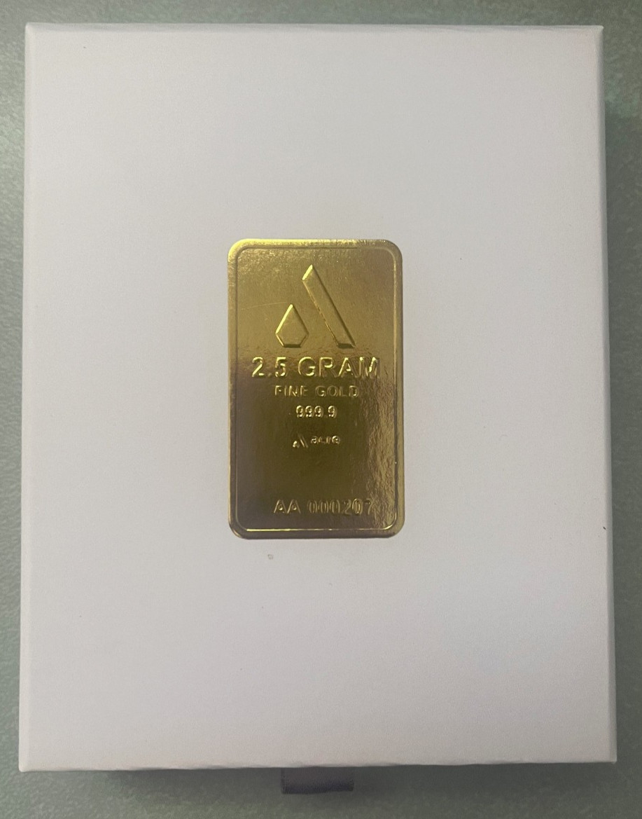 2.5 Gram Fine Gold 999.9 Gold Bar by ACRE GOLD — See Pictures — FREE Shipping