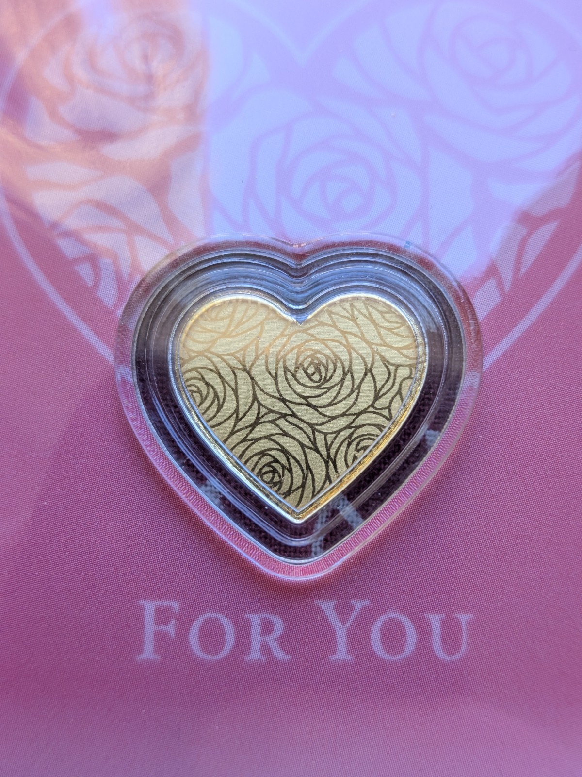 Happy Valentine’s Day 1/1000 oz Heart Shaped Gold in Card (5,000 Mintage)