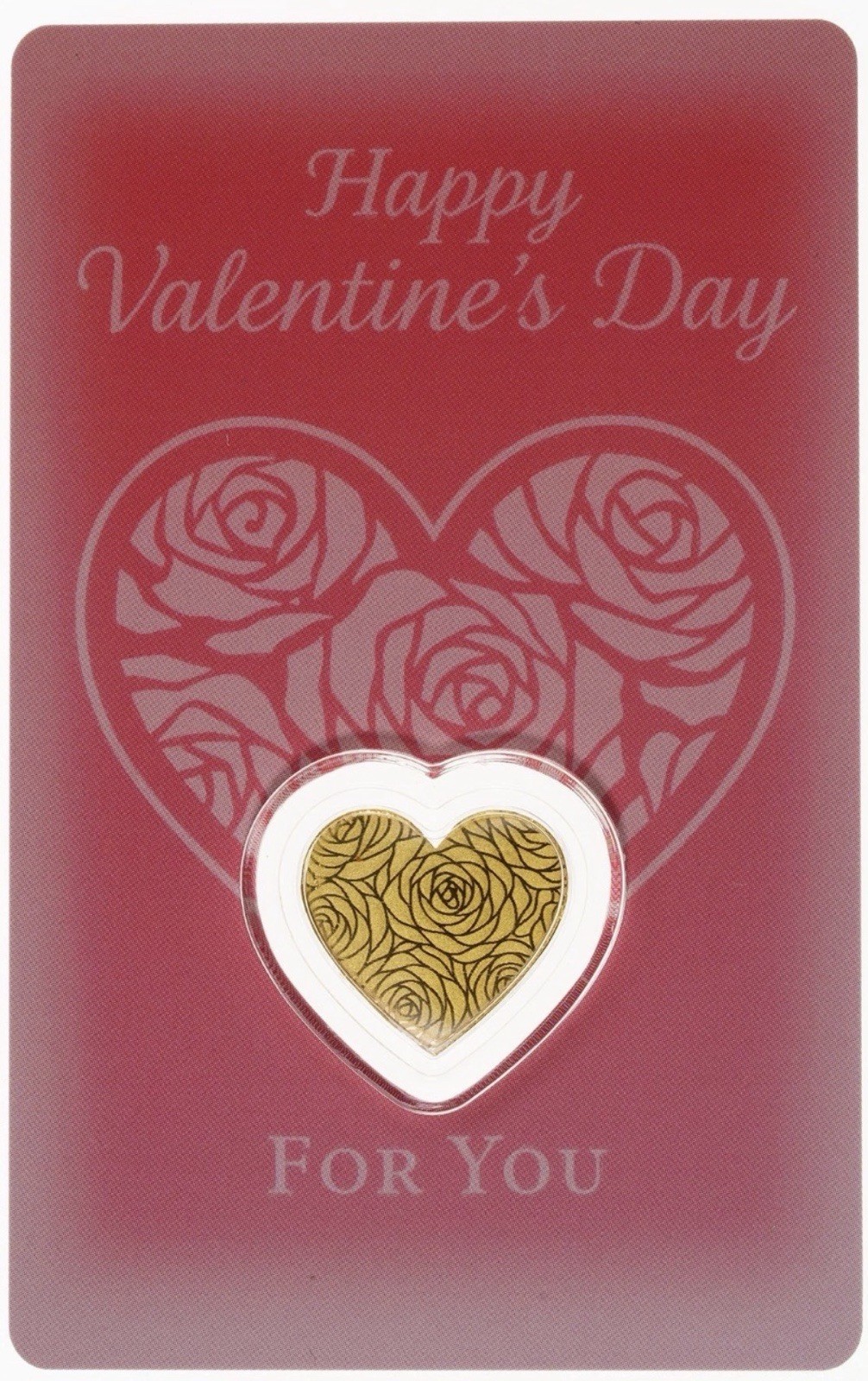 Happy Valentine’s Day 1/1000 oz Shaped Gold in Card