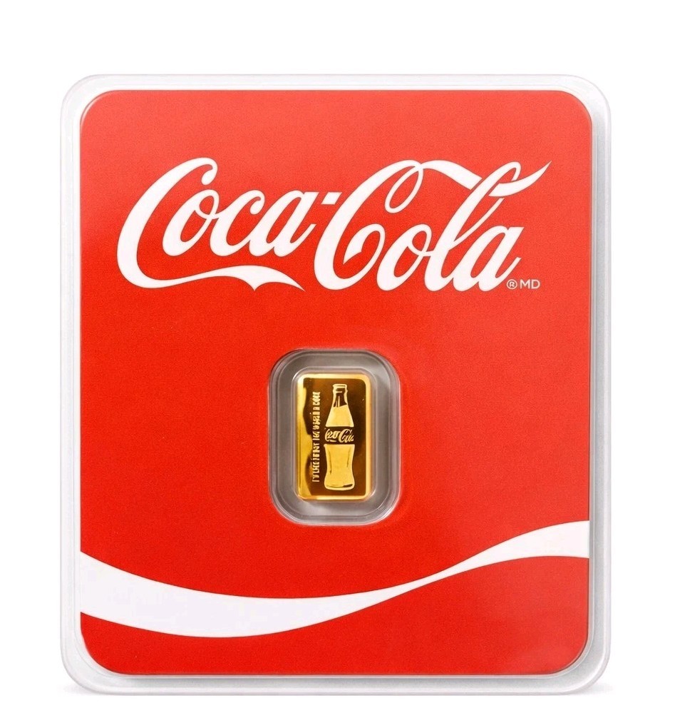 🥤 Coca-Cola 1/2 Gram .9999 Pure Gold Bar in Assay Package – Collectible Gold ✨