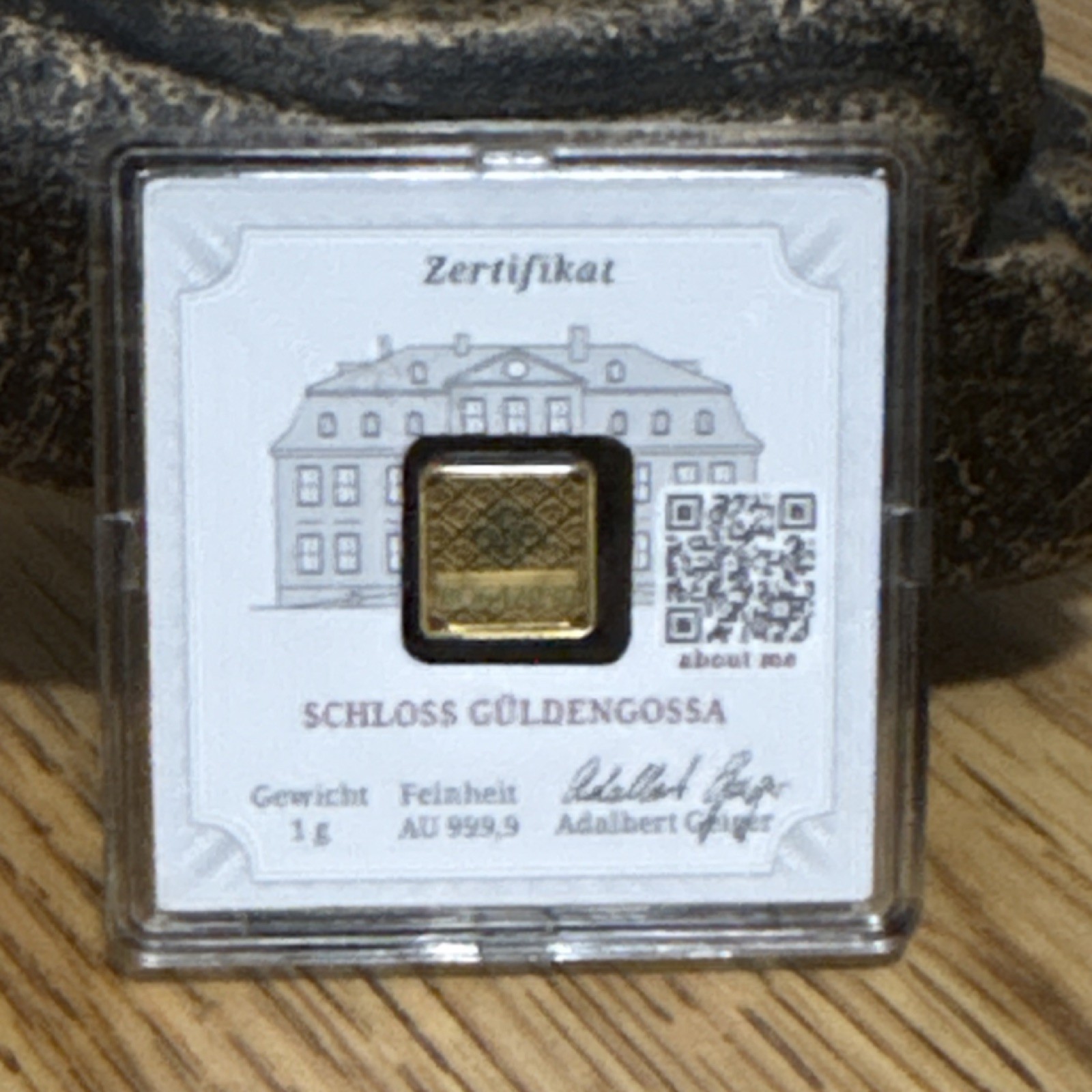 Geiger Edelmetalle 1g Gold Bar 999.9 Schloss Güldengossa