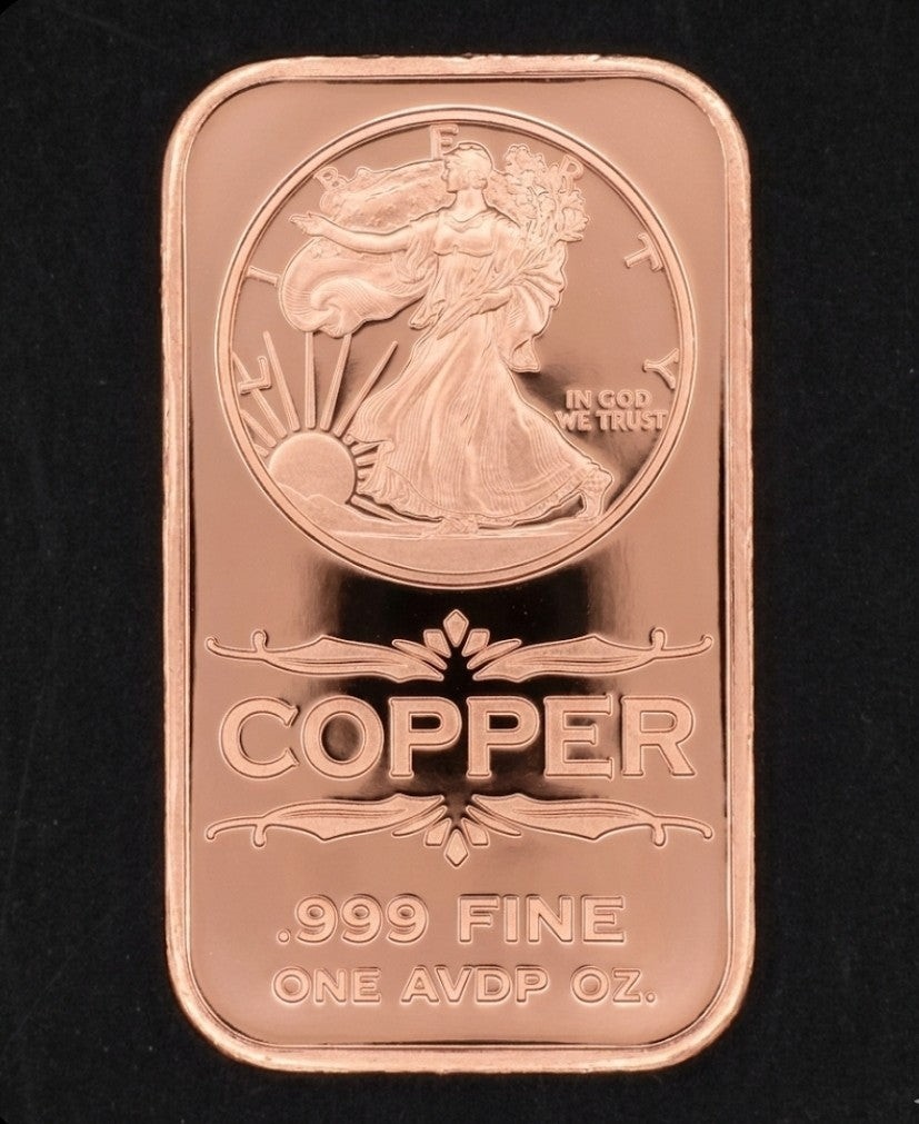 USA Eagle Shield 1oz Copper Ingot .999 Pure Bullion Bar Gift American Heritage