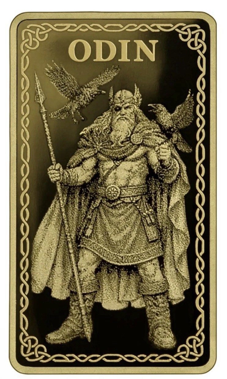 2026 Gods of Germania Odin 1/100oz .9999 Gold Minted Proof Bar