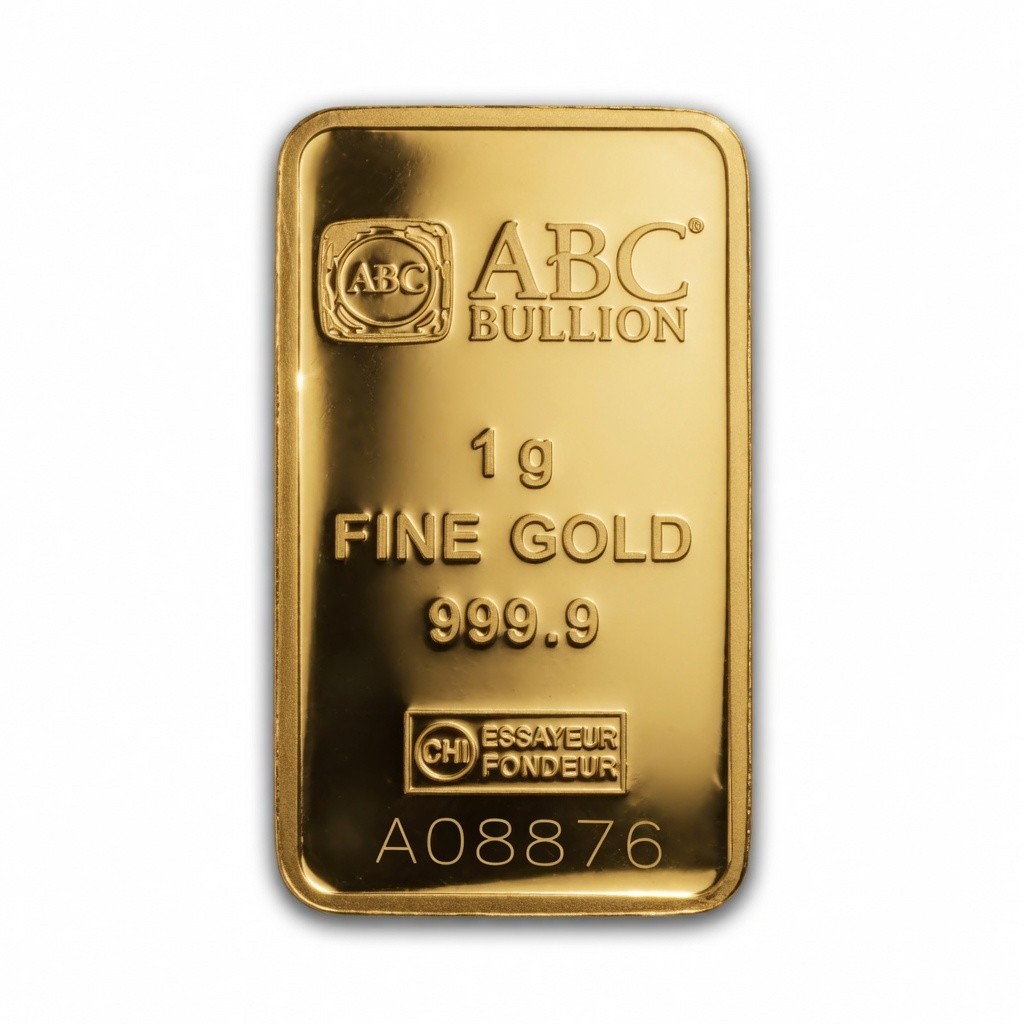 999.9 Fine Gold 1 gram ABC Bullion Minted Tablet Ingot Bar Sealed