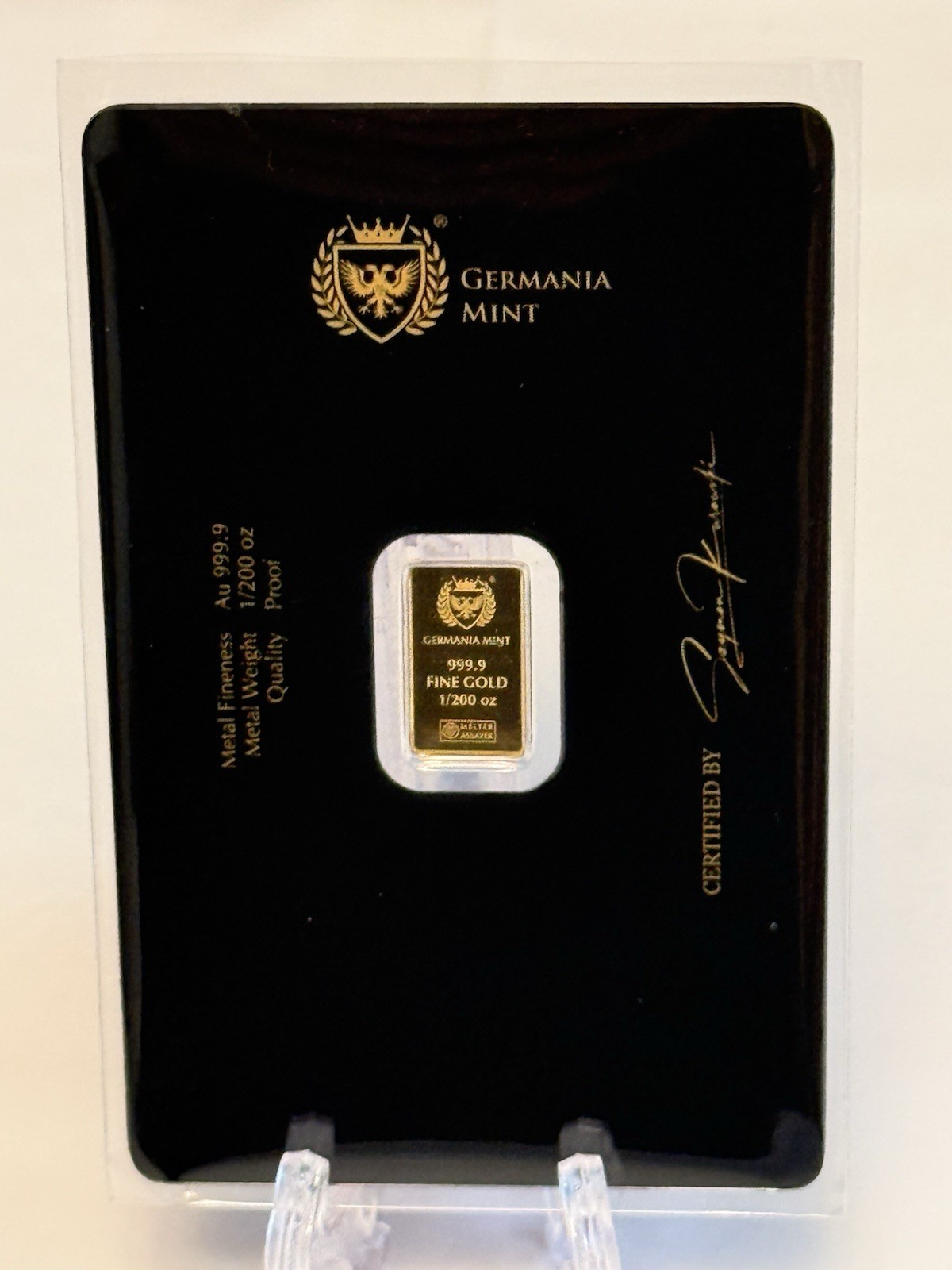 Germania Mint 1/200th oz Gold Bar Sealed – Proof Quality
