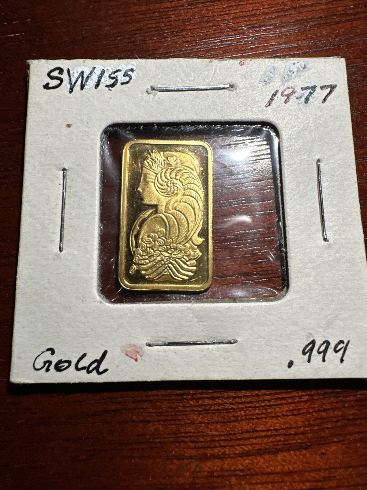 5 gram Gold Bar – Vintage Pamp Suisse FORTUNA – .9999 Fine 1980’s Rare