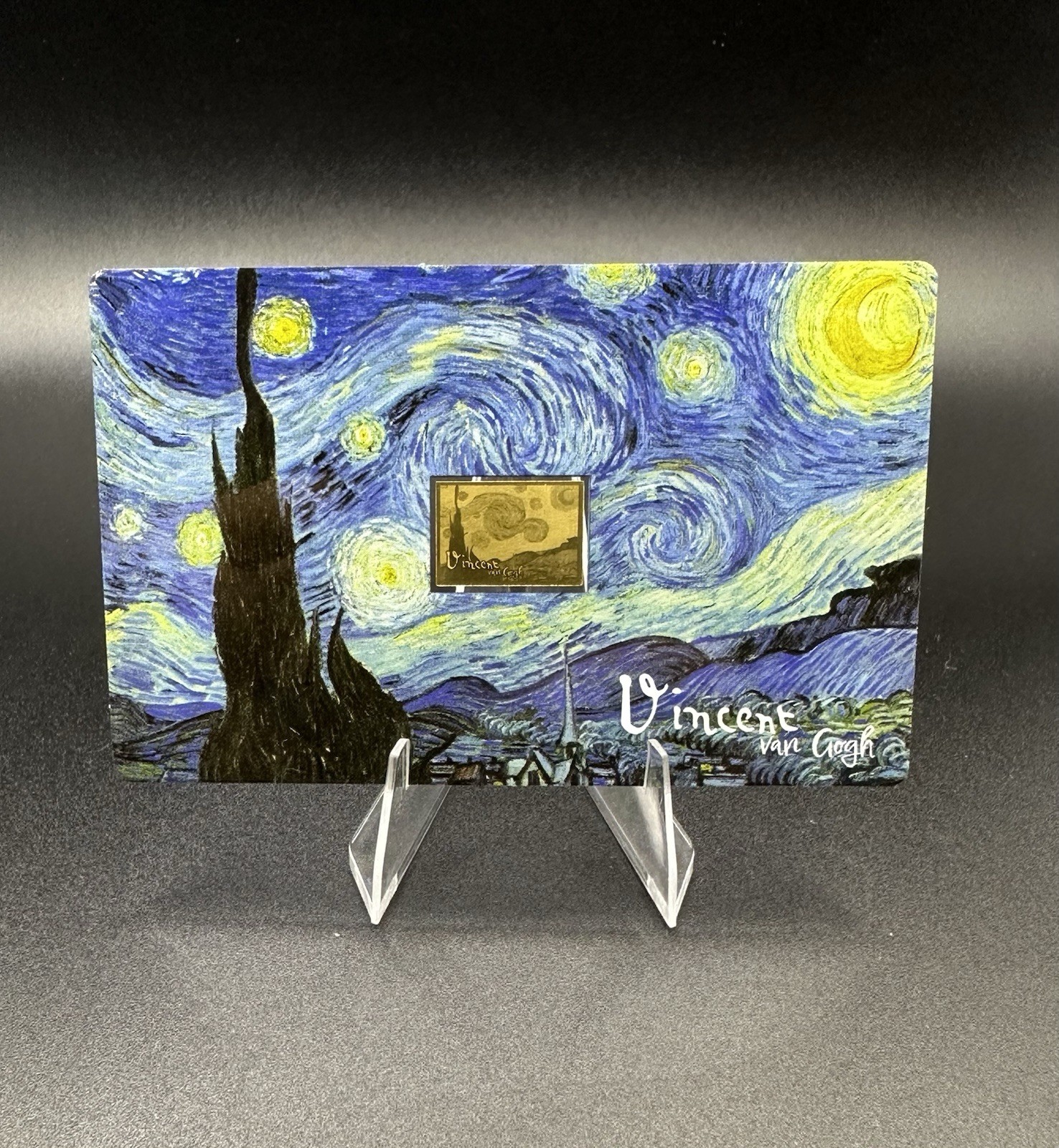 Starry Night Vincent Van Gogh 1/1000 Oz 999 Gold Coin Bar 3000 Francs Chad