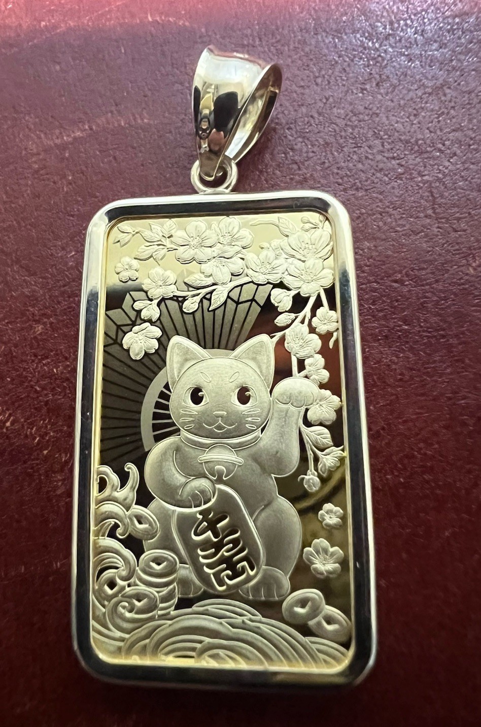 PAMP 1/2 oz GOOD LUCK MANEKI NEKO CAT GOLD BAR & 14K BEZEL FREE WITH PURCHASE!