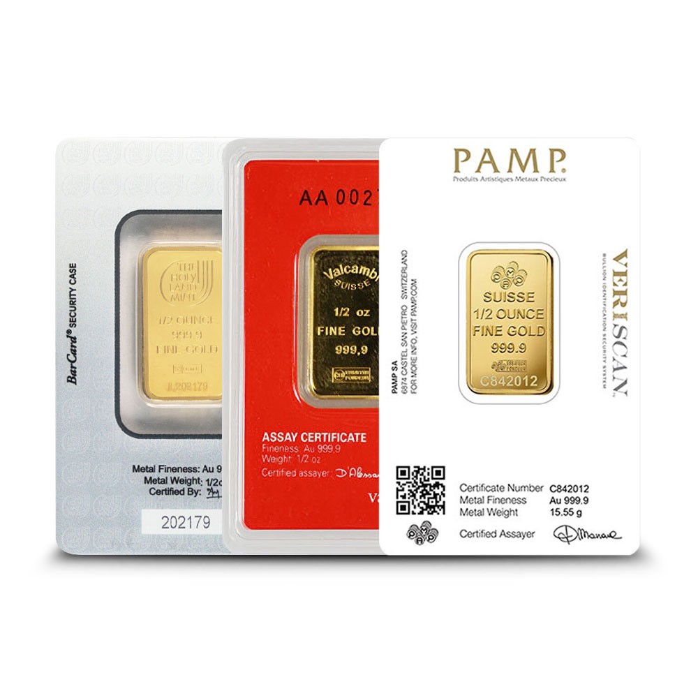 1/2 oz Gold Bar (Varied Condition, Any Mint)