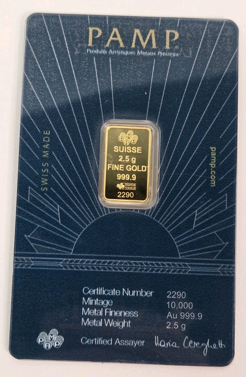 Pamp Suisse Lady Liberty 2.5 Gram Gold Bar – w/ Assay Card