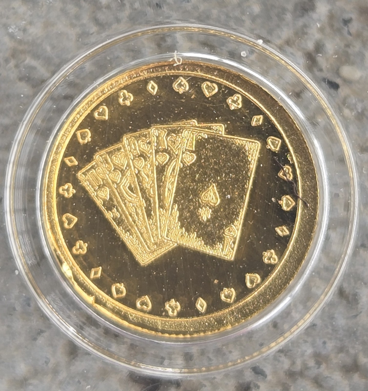 Lot Of 2 ~ 1/200th Oz 9999 Gold Royal Flush ICG Certified MS70 Gold Label Rounds