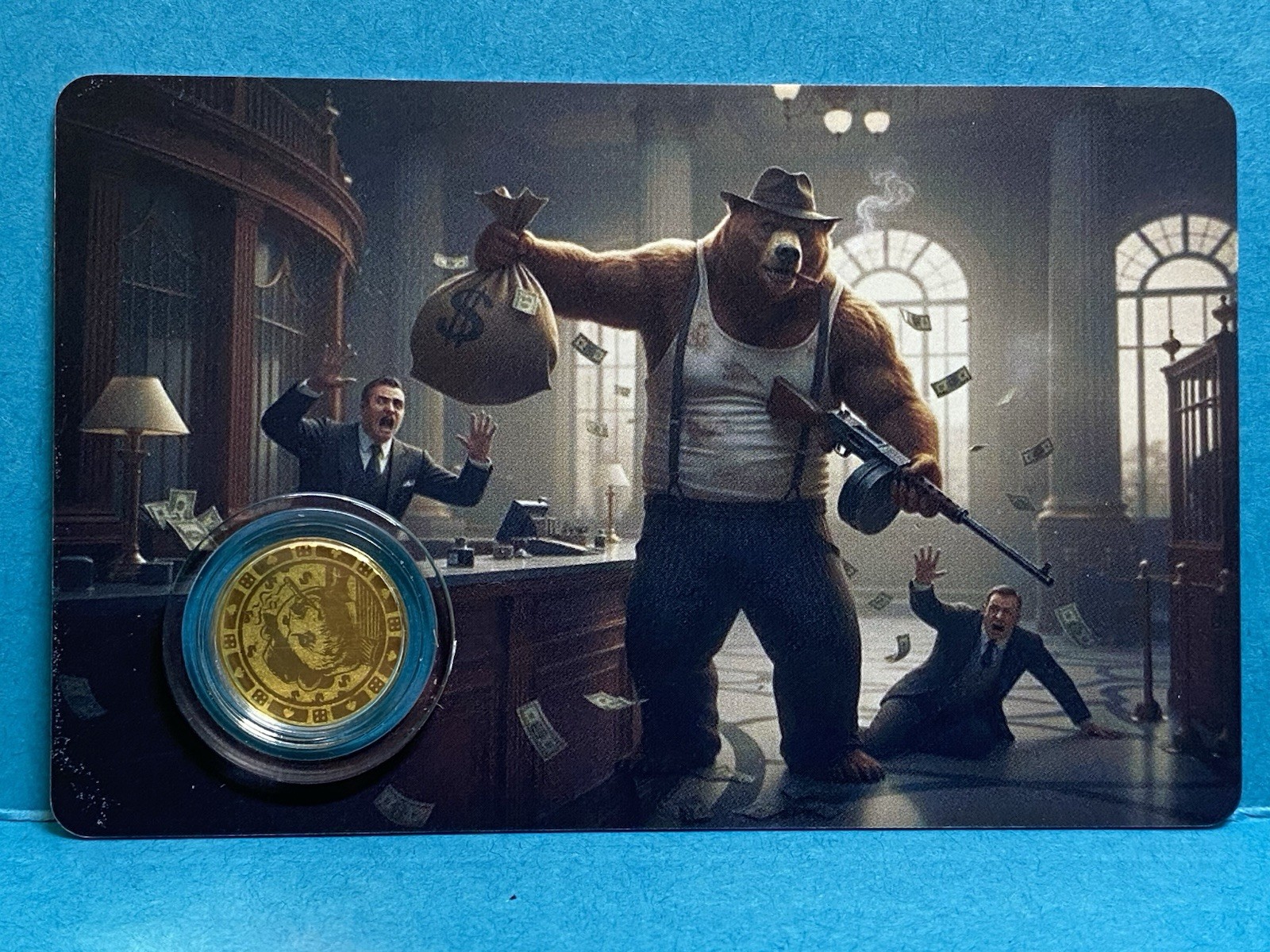 Gangster Mob Bear Gold 1/1000 Oz 999 Fine Round in COA Card