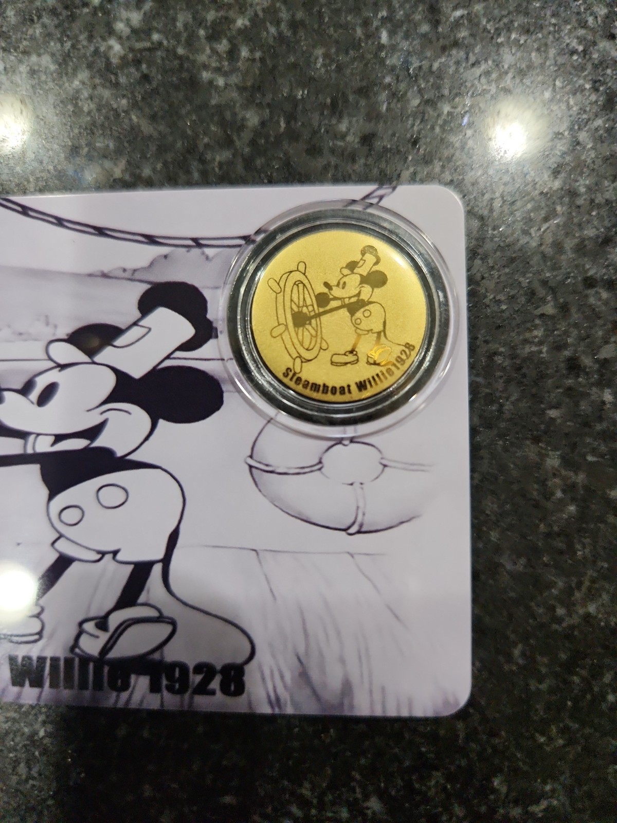 1/200 Oz .9999 Gold Mickey Mouse Steamboat Willie limited mintage