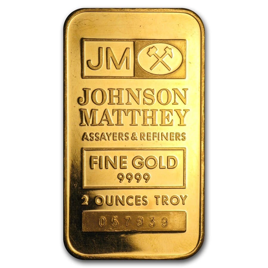 2 oz Gold Bar – Johnson Matthey (Random Design)