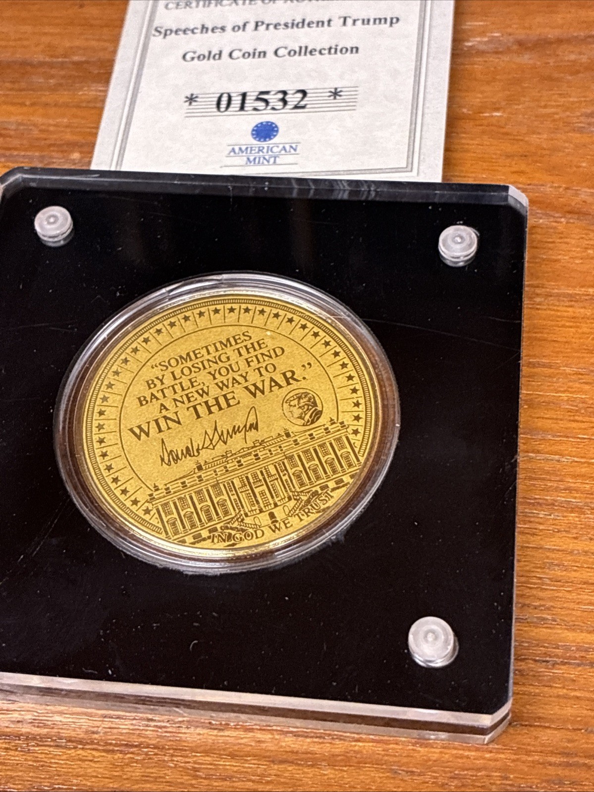 2022 1/200 OZ .999 GOLD AMERICAN MINT DONALD TRUMP W/COA