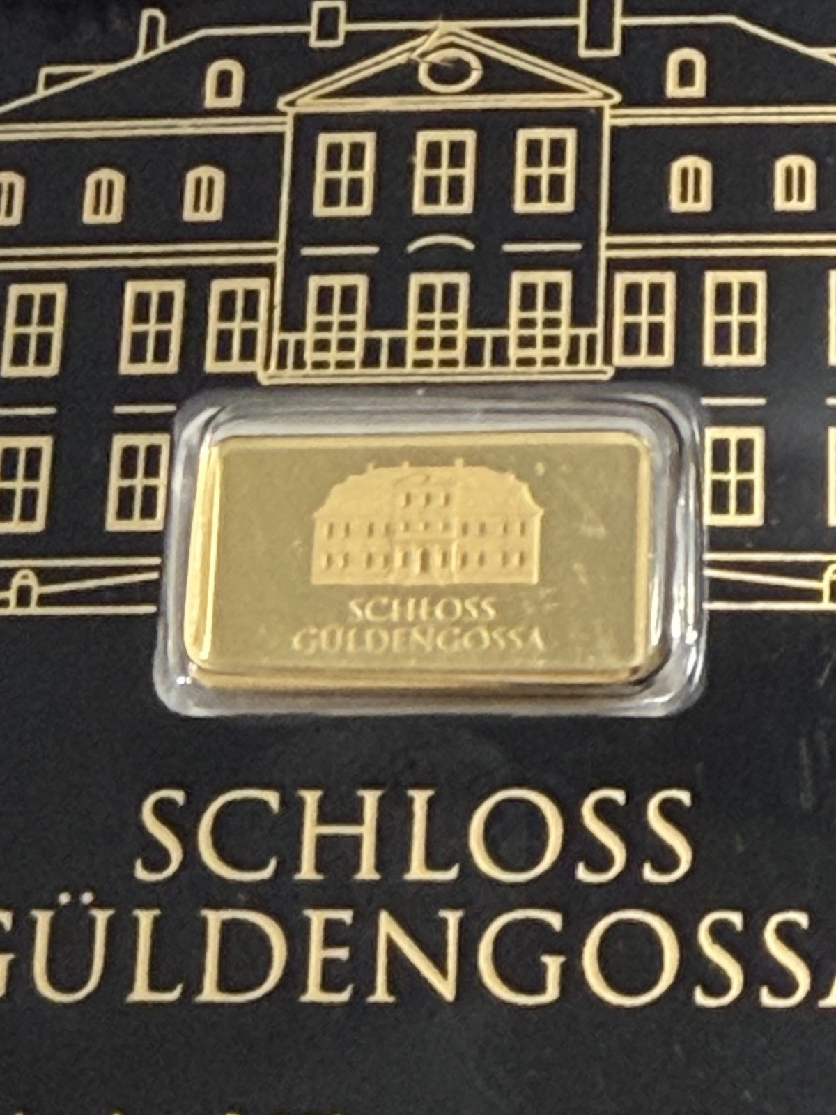 Geiger Schloss Guldengossa Vintage Edition 1/2 Gram (.5 Gram) 9999 Gold Bar Card