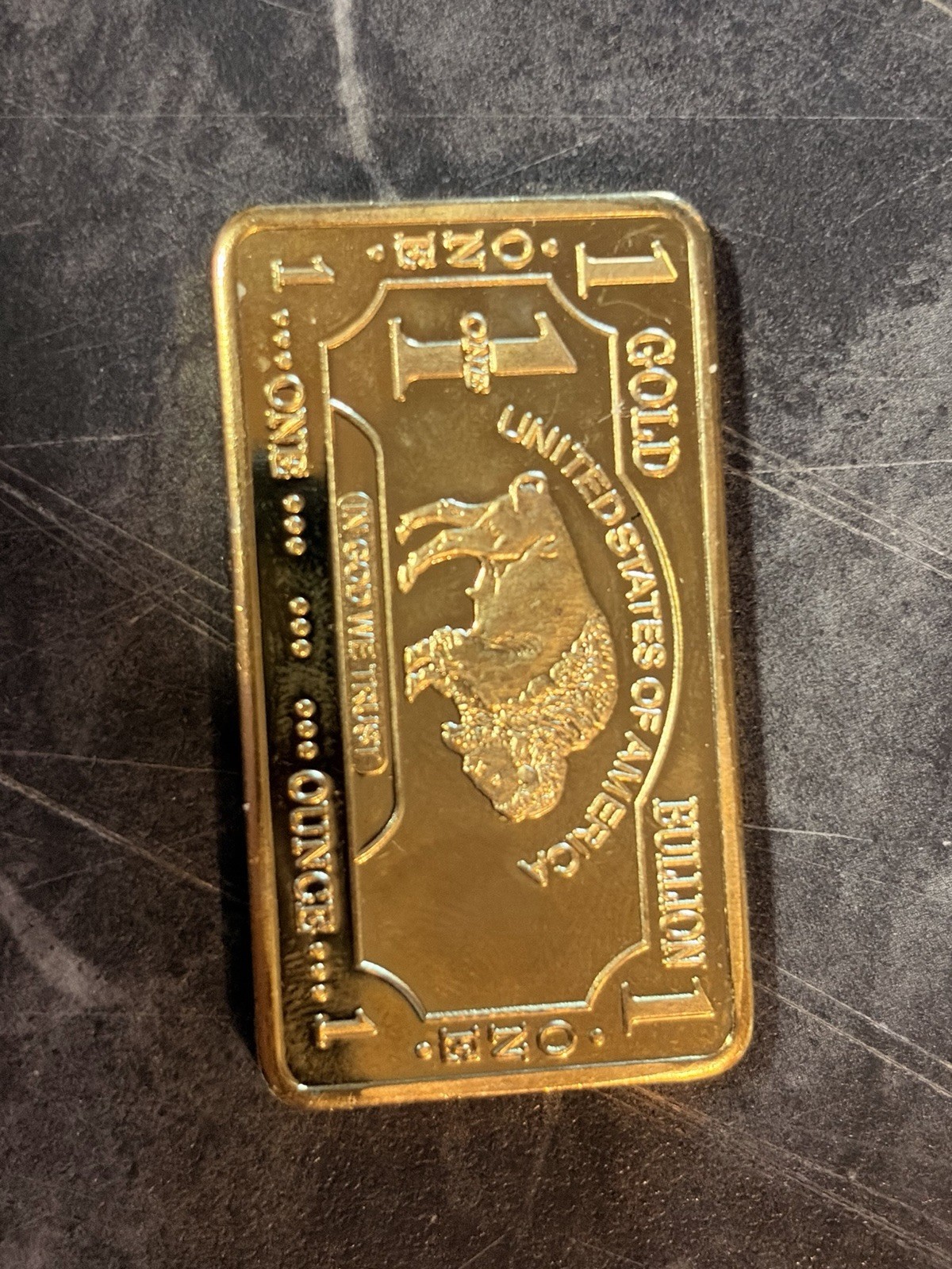 1 oz .999 Fine Gold Bar – United States of America Buffalo Design