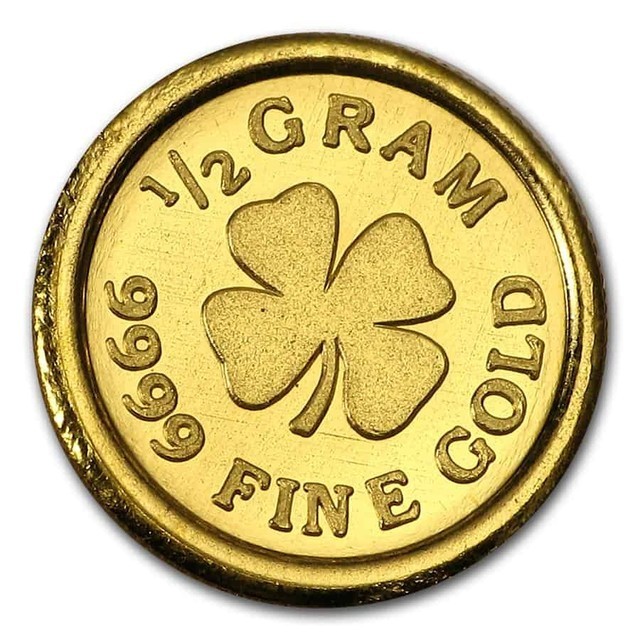 1/2 Gram .9999 Fine Gold Round – Four Leaf Clover (Sealed in Capsule)