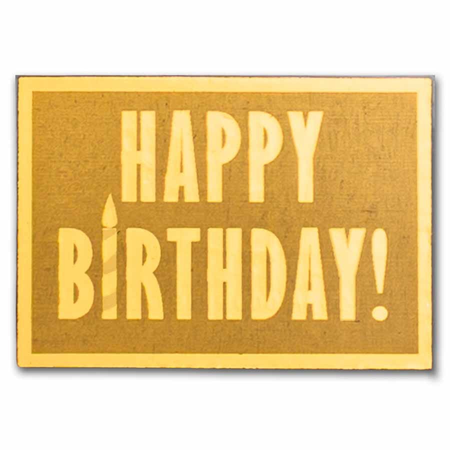 1/1000 oz Gold Bar – Happy Birthday (w/Box & COA)