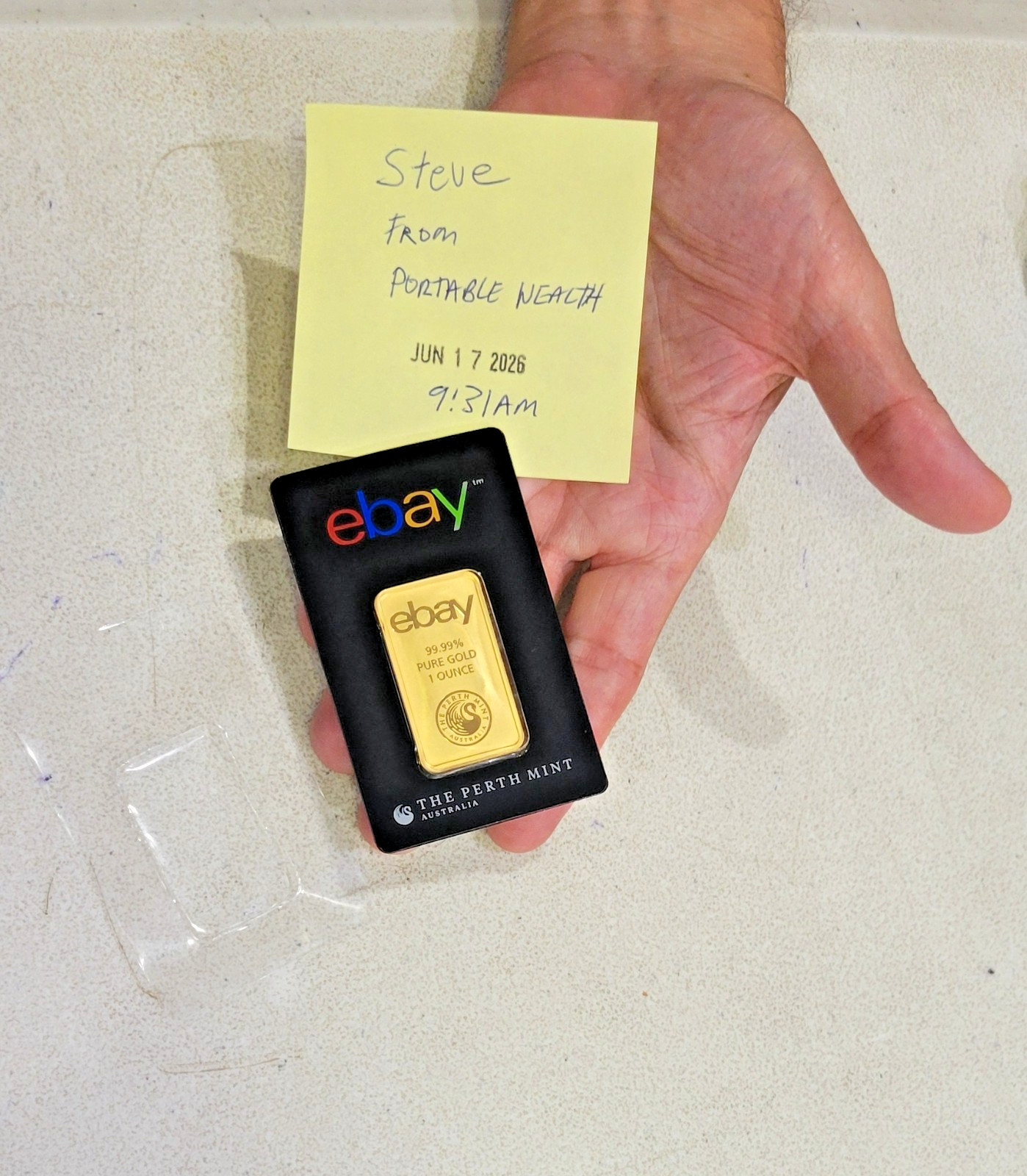 Ebay Gold Bar Perth Mint Australia 1 oz. 99.99% Assay Card Serial No. Authentic
