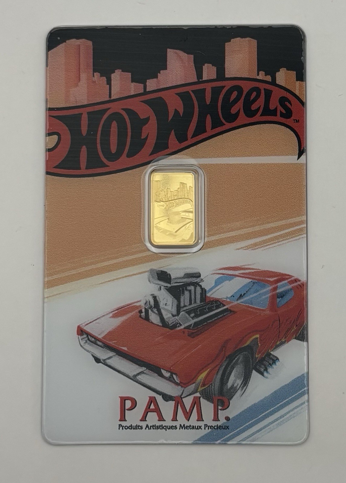 PAMP Suisse Hot Wheels Race to Win 1 Gram .9999 Fine Gold Bar – 5,000 Mintage