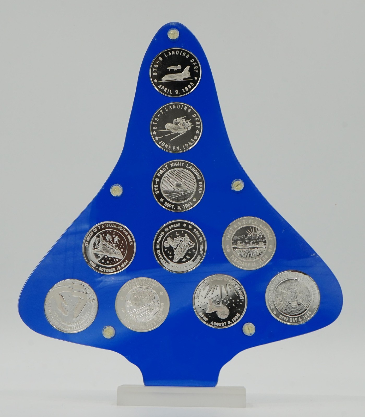 10oz Pure Silver NASA Commemorative Medallion Set Custom Shuttle Display Stand