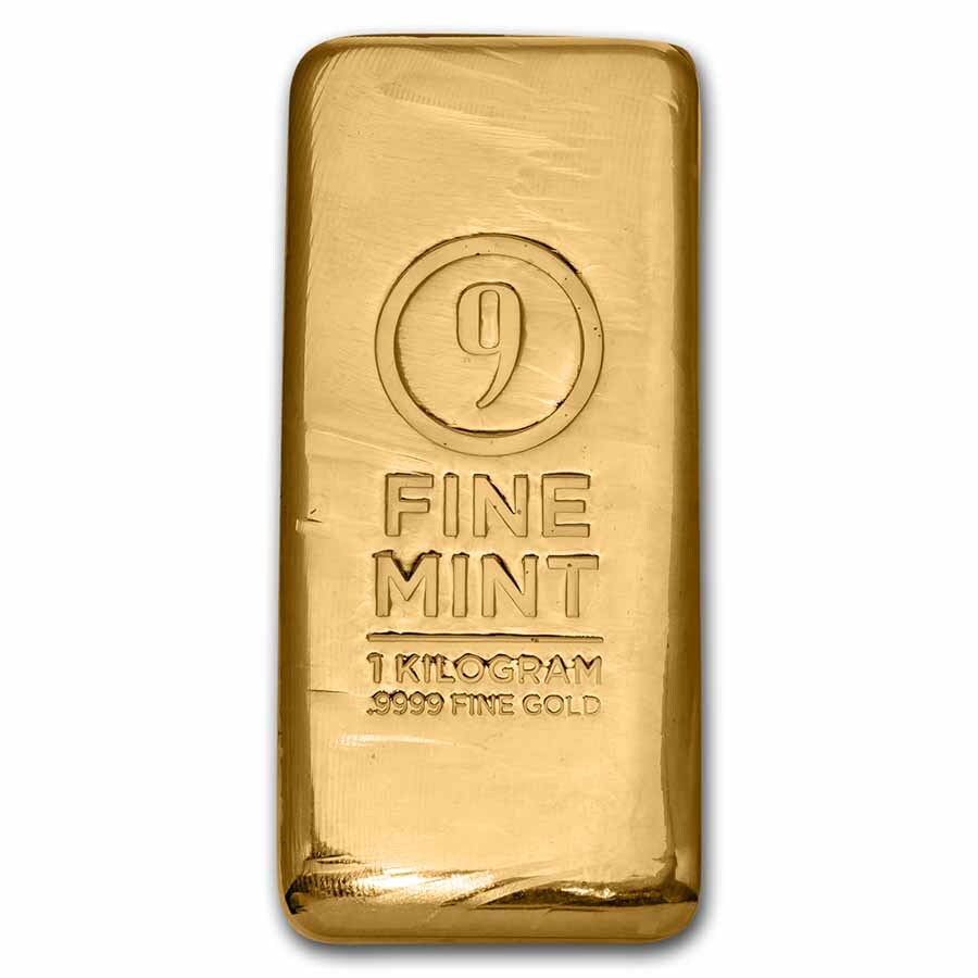 1 Kilo Cast-Poured Gold Bar – 9Fine Mint