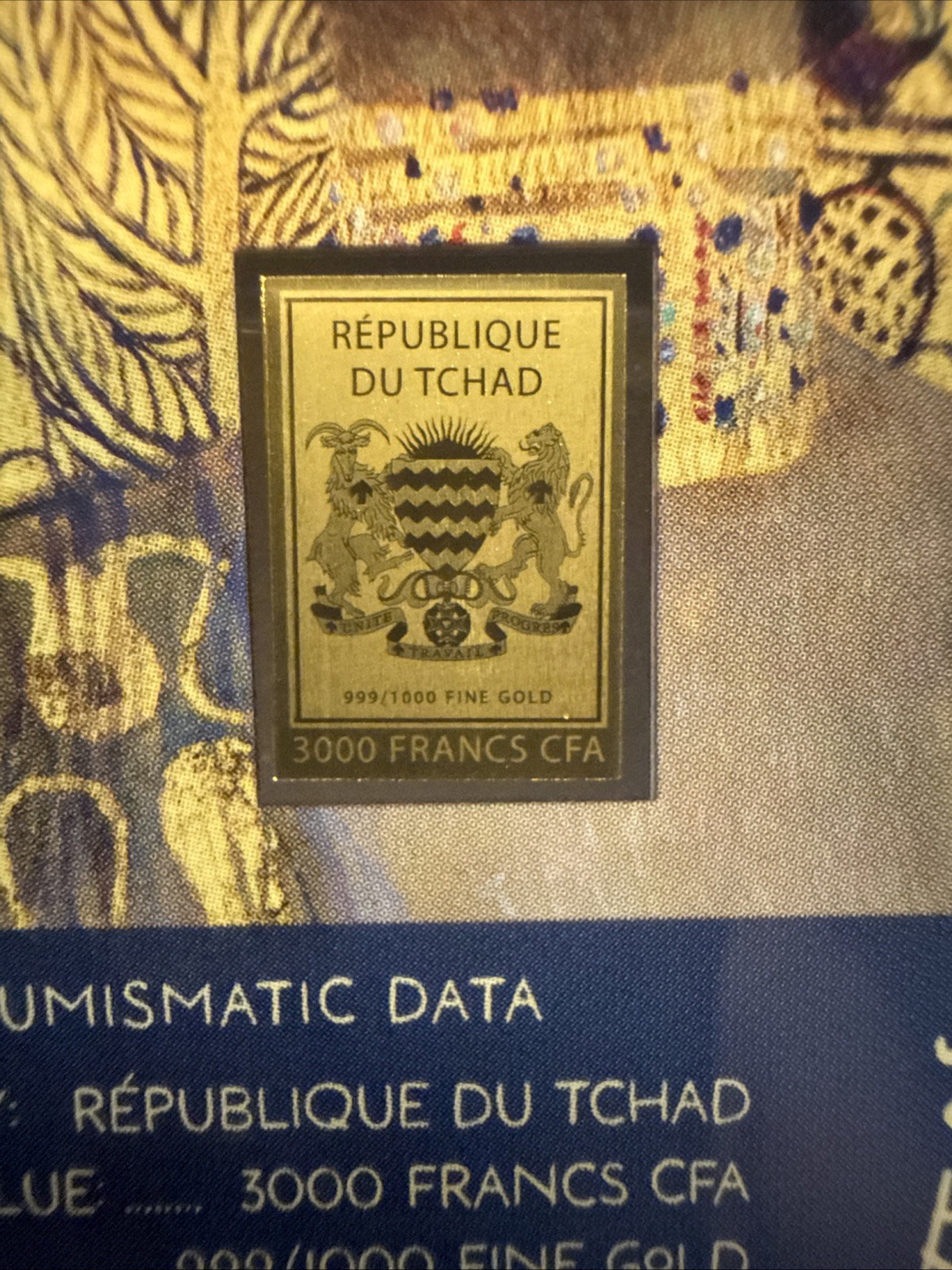 Gustav Klimt Judith and the Head of Holofernes 1/1000 Oz Gold Coin 3000 Francs