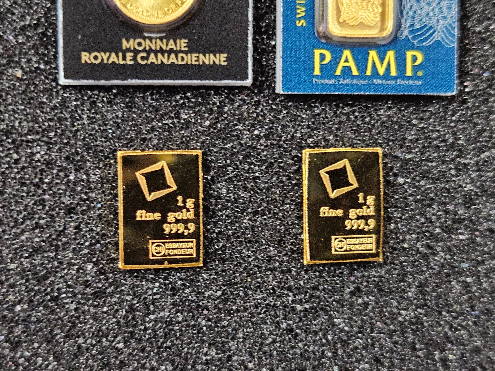🌟(4) PAMP & VALCAMBI Suisse & RCM .9999 1 g Gram Gold Bars, 4 g TOTAL