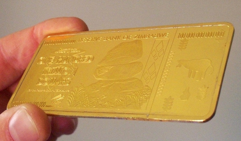 10 Pieces Zimbabwe 100 Trillion Dollars Gold Ingot Bullion Bar