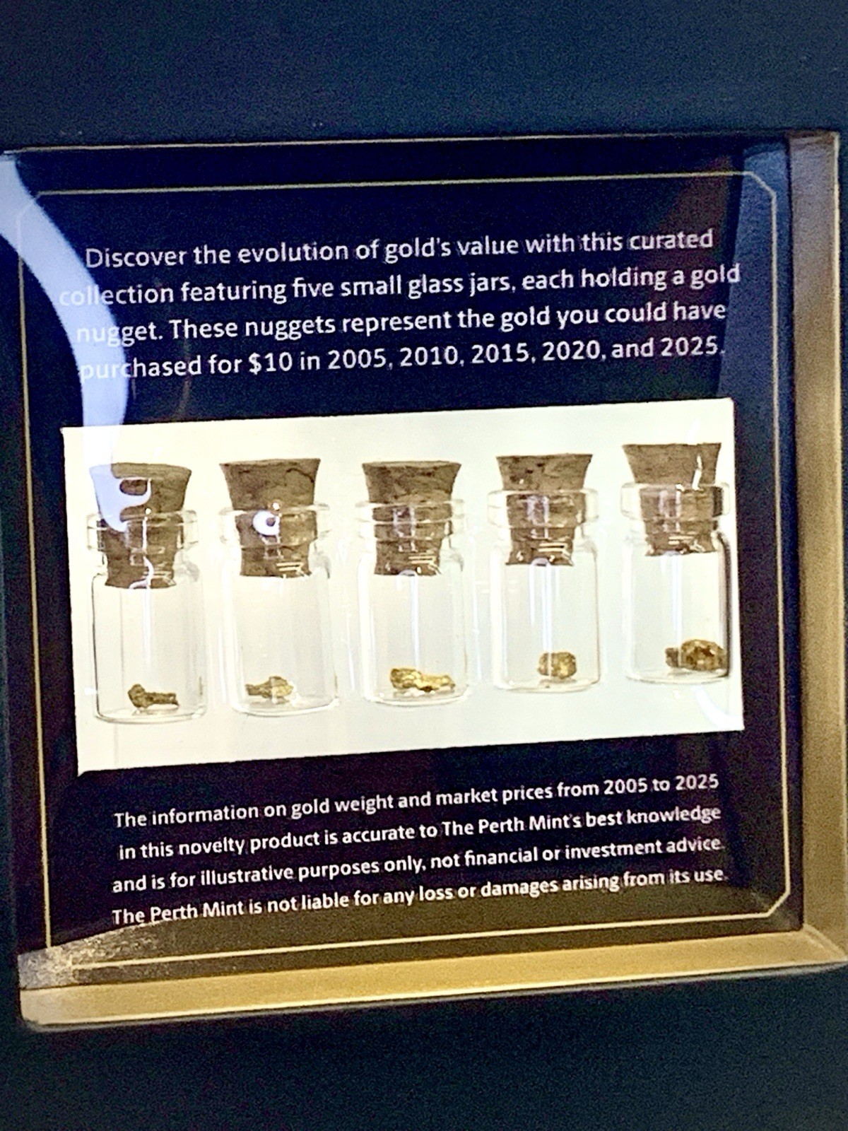 Perth Mint “$10 Worth of Gold” Display • 5 x 24ct Gold Nuggets • Collector•Gift