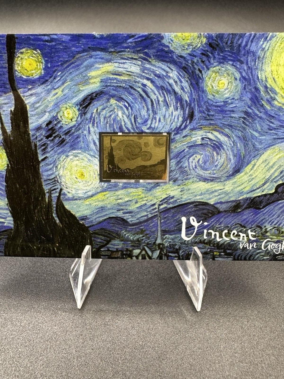 Starry Night Vincent Van Gogh 1/1000 Oz 999 Gold Coin Bar 3000 Francs Chad