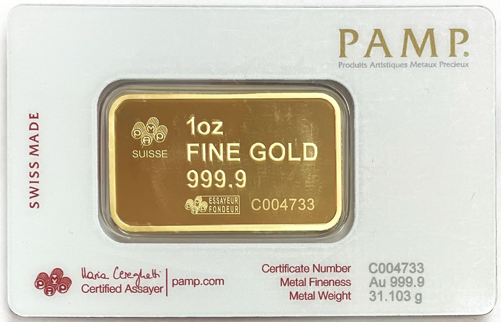 PAMP SUISSE GOLD 1oz AMERICA THE FREE BUFFALO USA BAR NEW SEALED IN ASSAY CARD