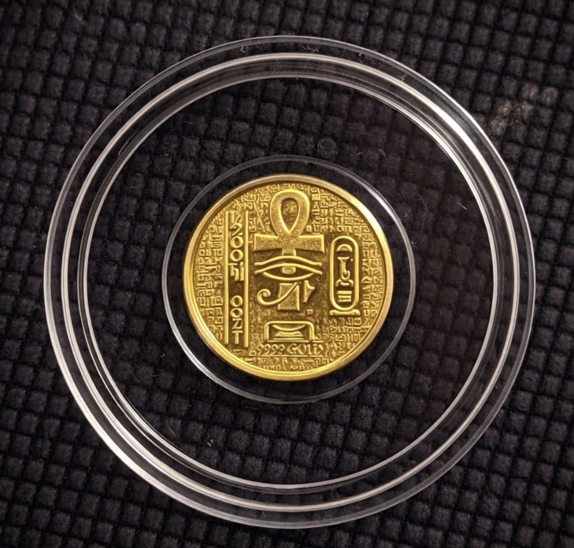 Monarch 1/200 oz .9999 Fine Gold King Tut Egyptian Round 💰✨ Sealed