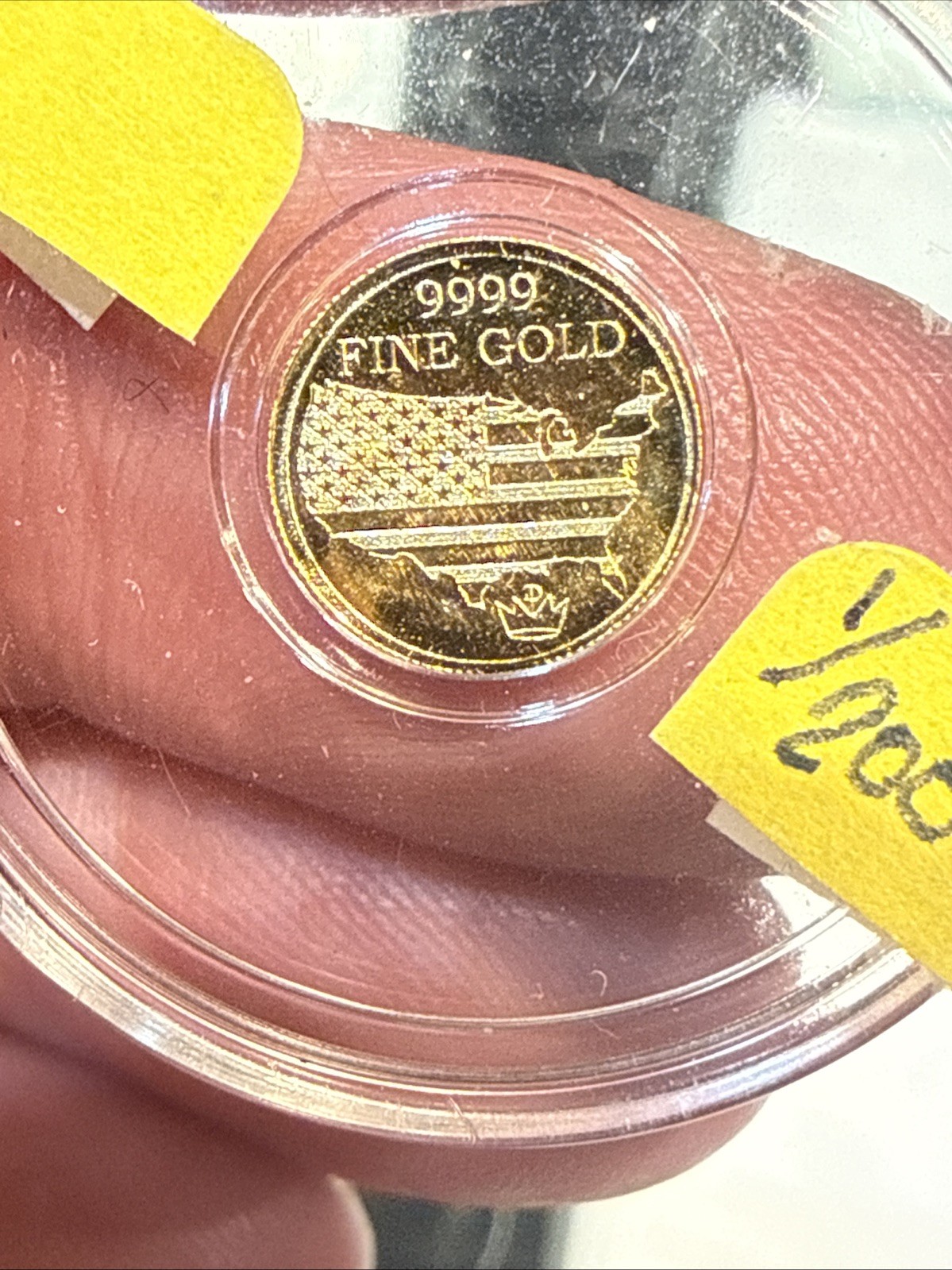 Monarch Mint 1/200 oz .9999 Fine Gold Tactical Skeleton Round Coin In Capsule