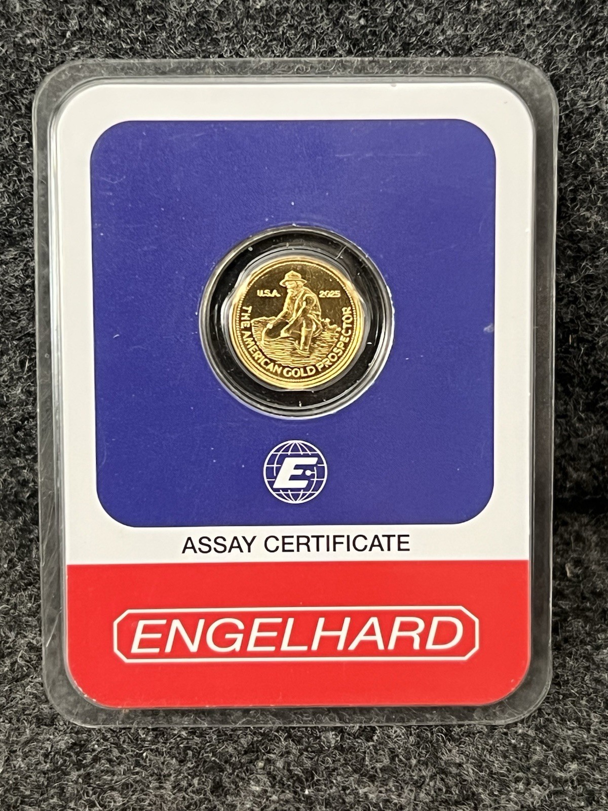 2025 Englehard 1/10 Oz Gold Prospector Round In Assay