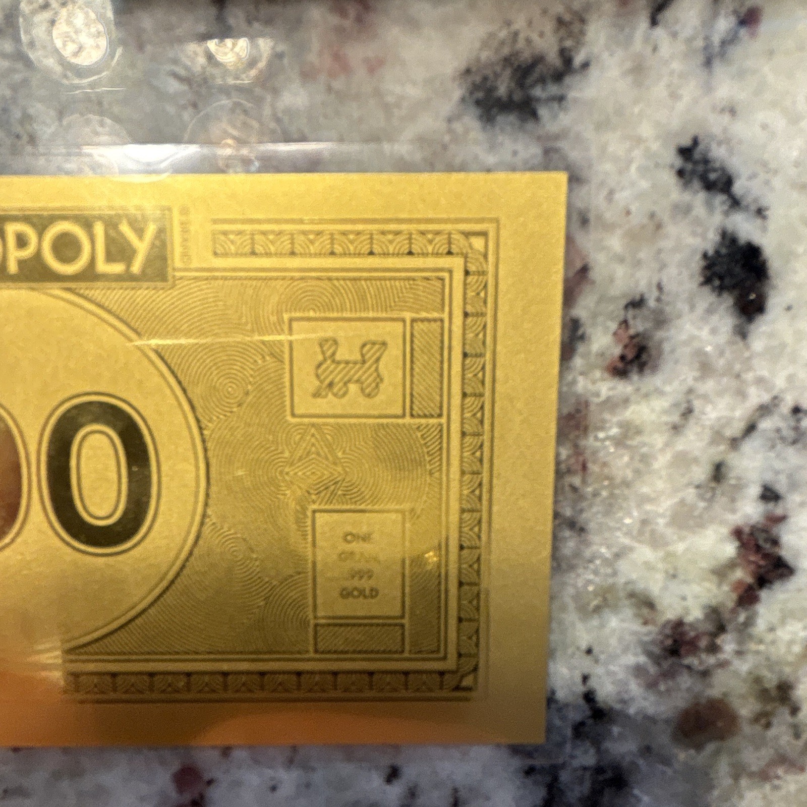 Monopoly $100 1 Gram .999 Fine Gold Bullion Bar 1g Gold Bar