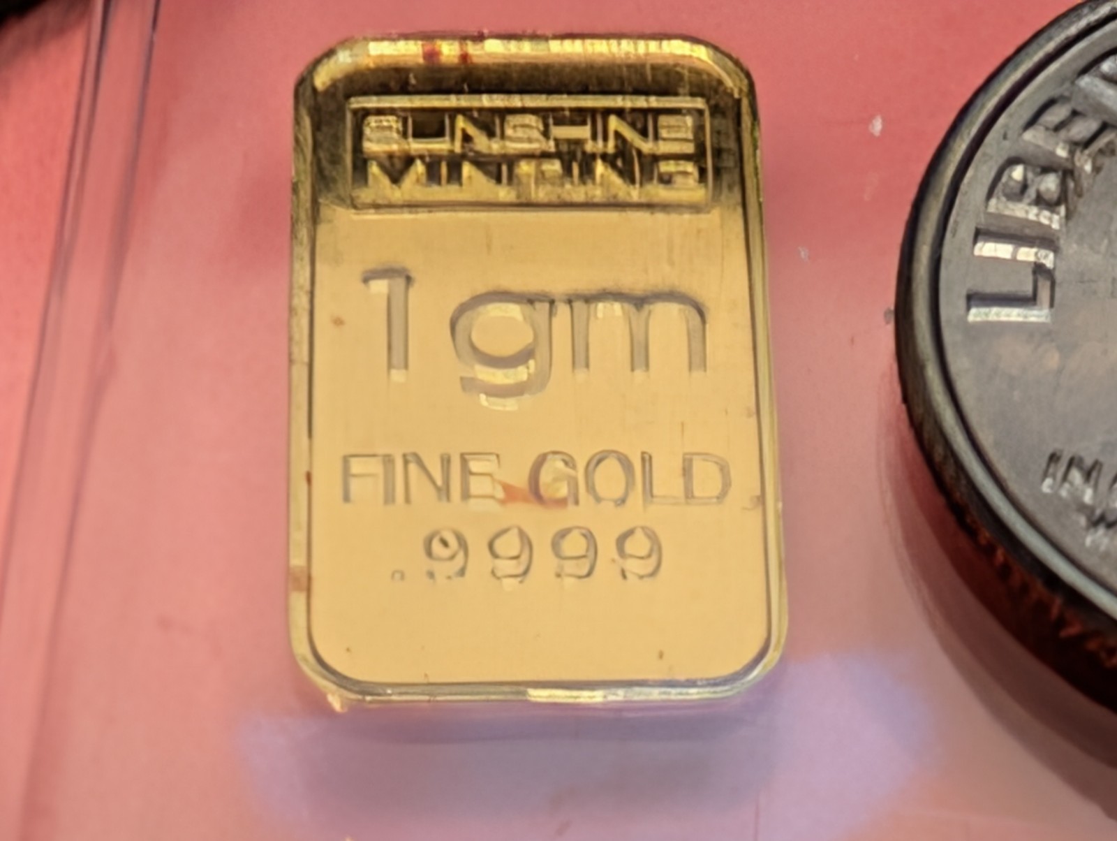 1 gr Sunshine Mint .999 Gold Bar Sealed in Plastic 250623