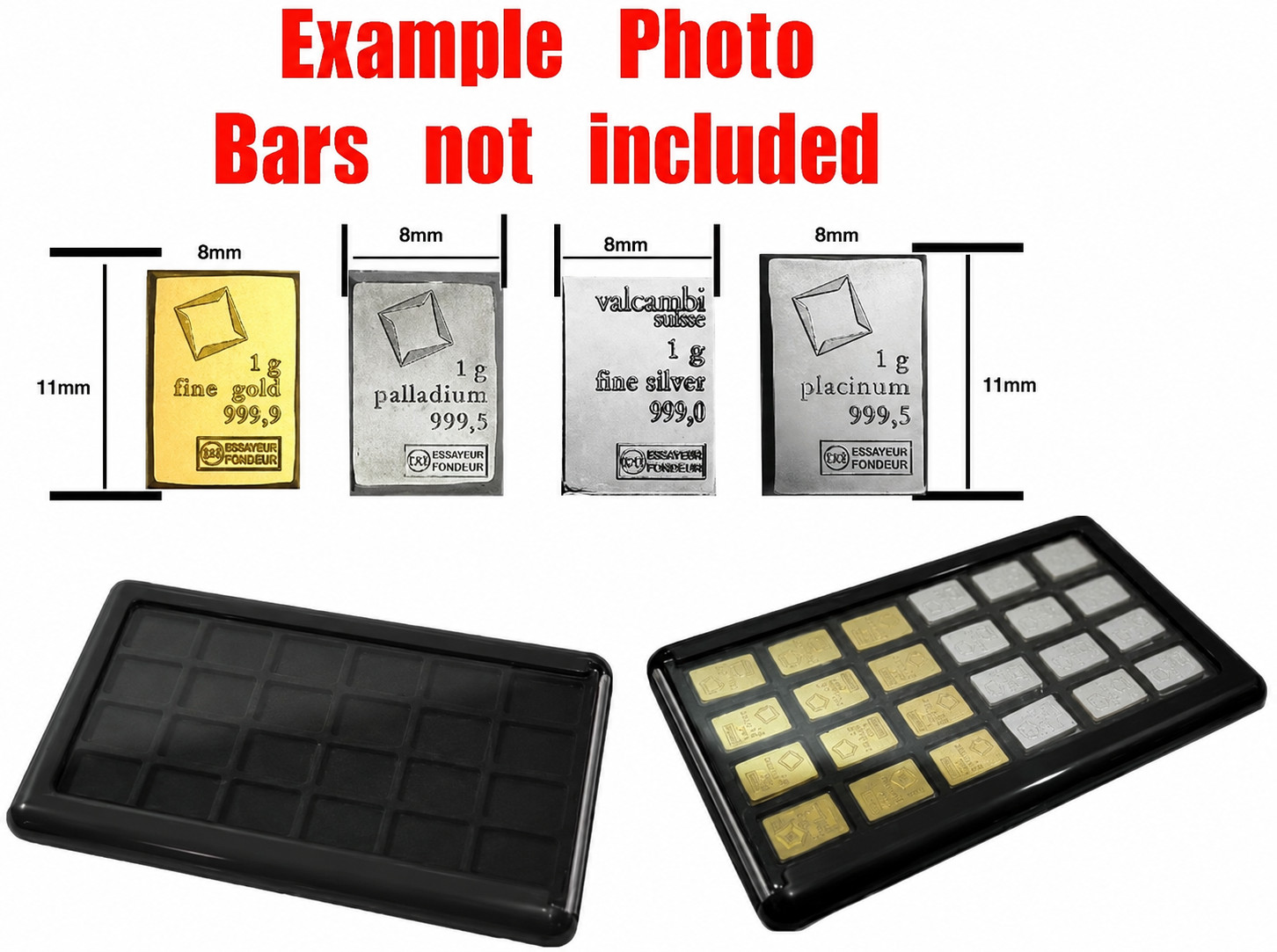 Element Card with 1g Silver Valcambi Combibar Bullion Bars Case Wallet