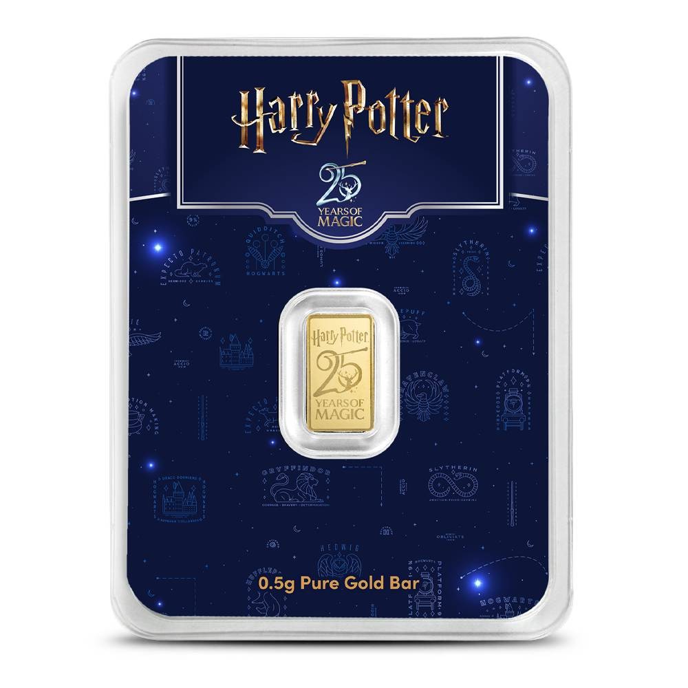 1/2 Gram 25 Years of Magic Harry Potter Gold Bar (New)