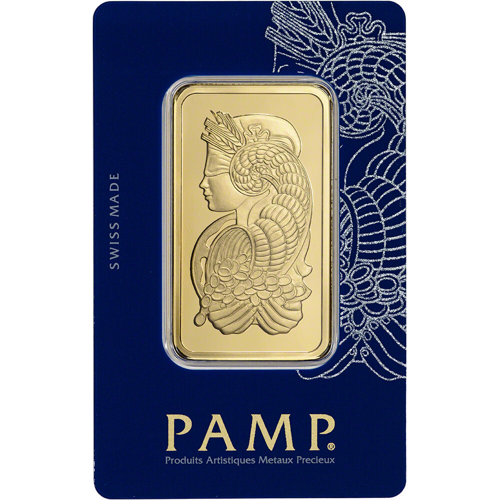 50 gram Gold Bar – PAMP Suisse – Fortuna – 999.9 Fine in Sealed Assay