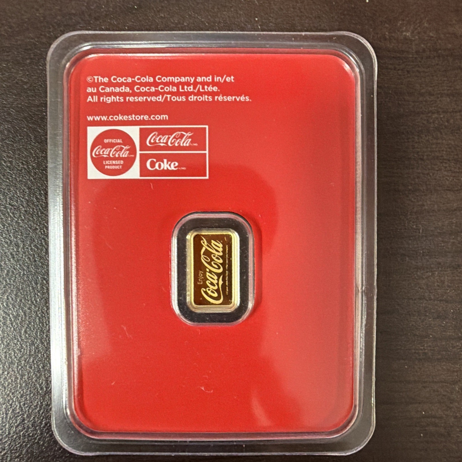 1/2 .5 GRAM FINE GOLD BAR COCA COLA